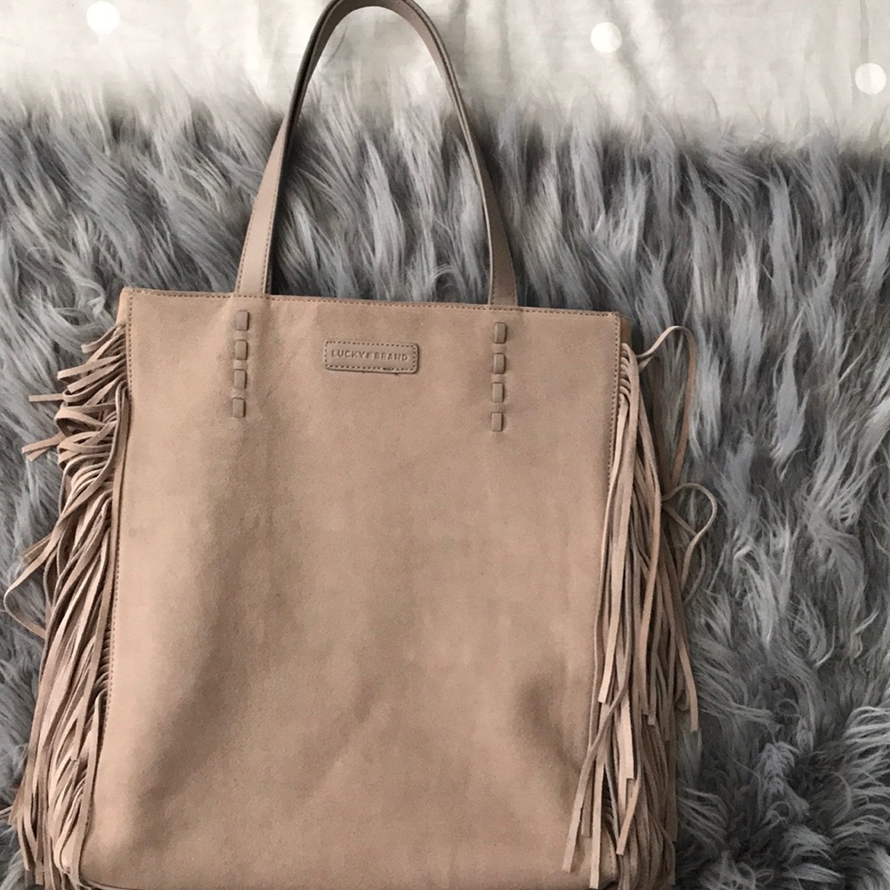Lucky brand fringe suede bag
